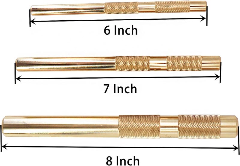 Tektall 61360 Brass Drift Punch Set, 3/4-Inch 1/2-Inch 3/8-Inch 3/4'' 1/2'' 3/8'' Hand Tool Punches Tools for Home use - Image 2